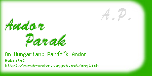 andor parak business card